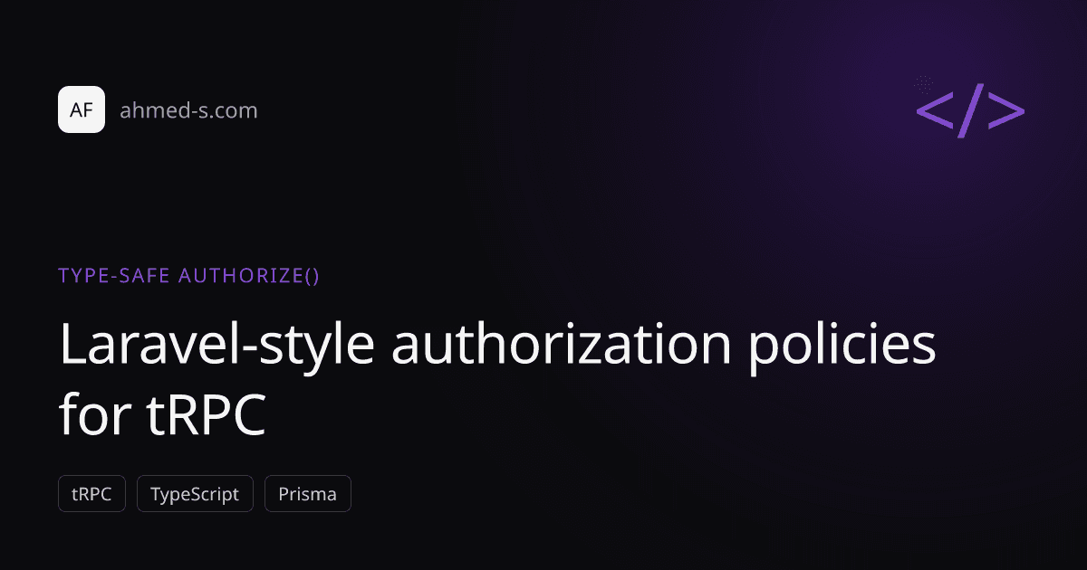 Laravel-Style Authorization Policies for tRPC Procedures